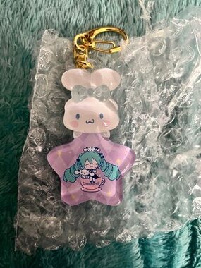 Cinnamonroll X Miku Charm Keychain Bling